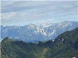 Rejcev grič in Vrh Jame na Vojkarski planoti. Vreme je lepo-razgledi prelepi daleč naokoli.