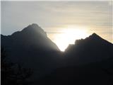 sonce se prebija med Koroško Babo in Ledinskim vrhom