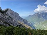Nad planino Šibje Rzenik, spodaj Kamniška Bistrica s Presedljaja.