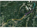 GPS sled celotne prehojene poti iz Ljubljane do Višarij