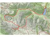 Muntejela de Sennes - 2787 m GPS sled prehojene poti. Naneslo je 23 km in 1700 višincev