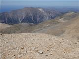 Gorski treking po Kreti Volakias, desno od njega (svetlejši) pa je Gingilos...