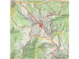 Monte Cernera - 2665 m GPS sled prehojene poti. Naneslo je 19 km in 1300 višincev