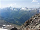 Nederkogel (3163 m), 12. 7. 2021 Vrh Nederkogla (3163 m) V.: pogled proti Wildspitze