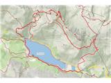 Pogorje Crepes de Padon in Ferata delle Trincee GPS sled prehojene poti. Naneslo je 11 km in 800 višincev