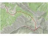 Sas dles Nü ( Cima Nove / Neunerspitze ) - 2968 m GPS sled prehojene poti. Naneslo je 16 km in 1600 višincev