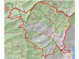 Cima Mughera - 1161m (nad vasjo Limone sul Garda) GPS sled prehojene poti. Naneslo je 18 km in 1500 višincev