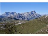 Seekofel / Croda del Becco - 2810 m Pot je razgledna, vreme krasno. Tudi temperatura je idealna za hojo
