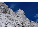Monte Agnèr - 2872 m Teren je vedno bolj skalnat, markacije slabo vidne