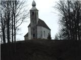 Tako zgleda ta cerkev približana iz doline .