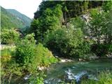Plenšakova slapova pred mostičkom se potok izlije v Selško Soro
