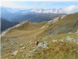 Cima Vallona, cresta della Pitturina pogled nazaj na dostop na greben 