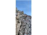 Razor (2601 m) - Severozahodni greben Zdaj pa se končno vse težave končajo. Kamin se izteče na lahko skrotje.