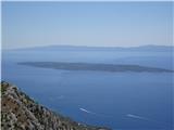 otok Ščedro in zadaj Korčula, desno Kom, točka HPO