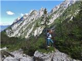 Remšendol - Moriška krnica (Alpe Moritsch) na poti proti lovski koči, malo z glavne poti, v ozadju greben od Šeneka do Kope