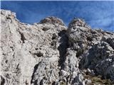 Ta delikaten del v grebenu proti Kalški gori, fino je iti v tej smeri ker ga plezaš gor.