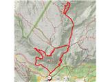 GPS sled prehojene poti, vključno z Lagazuoi nanese 12 km in 1200 višincev 
