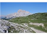 Z vrha se vračava na sedlo in nadaljujeva v smeri Picco di Vallandro