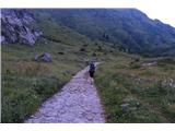 Stara vojaška cesta je nadvse udobna in dobro vzdrževana, predvsem zaradi višje ležečih planin