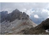 Dolomiti d'Ampezzo - ferata Astaldi Fanesi pri sestopu na sedlo Lagazuoi