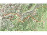 Sled prehojene poti. Vse skupaj se je nabralo 28 km in 2100 višincev