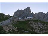 Zapustiva Rif. Calvi pod Monte Chiadenisom in se po dovozni cesti začneva spuščati v dolino