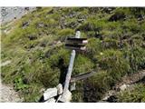 Cima d'Auta Orientale - 2645 m Tukaj se dostop na vrh Cima d'Auta deli na ferato in normalko