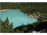 Vzpon je kar konkreten, jezero pa se vidi iz povsem drugega zornega kota