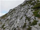 Ebenstein (2123 m) Tratto protetto del sentiero.