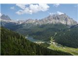 Monte Cristallino di Misurina Lago di Misurina, v ozadju pa Sextenci