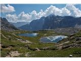Oba visokogorska jezerca Lago dei Piani, zgornje in spodnje