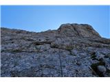 Cima d'Auta Orientale - 2645 m V navpičnem delu pa so jeklenice obnovljene in spet napete