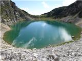 Spodnje Kriško jezero 170m pod kočo