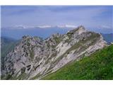 Okoli vrha Dosso della Torta teren postane bolj skalnat