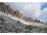 Dolomiti d'Ampezzo - ferata Astaldi Vmes se odkrije lep pogled na pred kratkim obiskano dolino Travenanzes