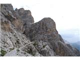 Monte Cristallino di Misurina Sestop v dolino poteka po isti poti, ker druge niti ni