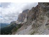 Dolomiti d'Ampezzo - ferata Astaldi Pogled na prehojeno pot