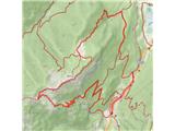 Ferata Signora delle Acque (blizu jezera Lago di Tenno) GPS sled prehojene poti. Vse skupaj je naneslo 19 km in 1600 višincev