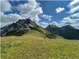 TAC-Spitze (2019m), Vordenberger Griesmauer (2015m), Polster (1910m) Vzpon na Polster. Zadaj desno najbolj bogat hrib s cvetjem, Hochturm in še desno nižji Leobner Mauer. 