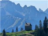 Cappella di Maria della Neve con Višarje sullo sfondo.