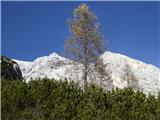 Ob tem pogledu na moj cilj, sem pri vzponu krenil s poti na višini cca 1710m.