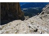 Cima d'Auta Orientale - 2645 m Izstop iz prvega dela ferate