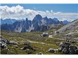 Pogled nazaj na Cadine, kjer poteka še ena zelo lepa pot … Sentiero Attrezzato Bonacossa