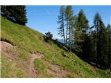 Cima d'Auta Orientale - 2645 m Še en krog bova naredila. Zavijeva na Alta Via dei Pastori, pot 697
