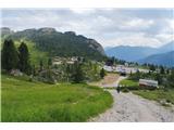 Dolomiti d'Ampezzo - Ferata Šara del Minighel Pozna sva, zato tudi pločevine ni več veliko. Gondola na Lagazuoi še vedno vozi