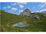 Še eno, precej fotogenično jezero z imenom Lago Pera. V njem je polno življenja, predvsem žabjega