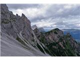 Sextenski Dolomiti – ferata Mazzetta Tudi tukaj naju spremljajo vrhovi