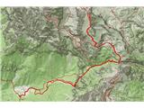 GPS sled. Vse skupaj je naneslo 14 km in 1700 višincev