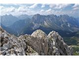 Takole izgleda sestop iz južnega vrha Monte Chiadenisa. Jeklenice so povsem napete 