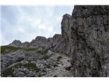 Monte Aiarnola - 2456 m Čaka naju še precej dodatnega vzpona